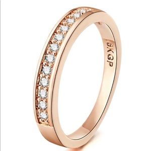 18K Rose Gold Pave Diamond Band Wedding Ring